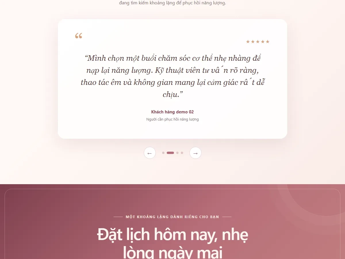 Khu vực nội dung dịch vụ và thông tin tham khảo