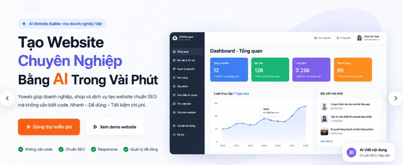 Yoweb - Nền tảng thiết kế Website