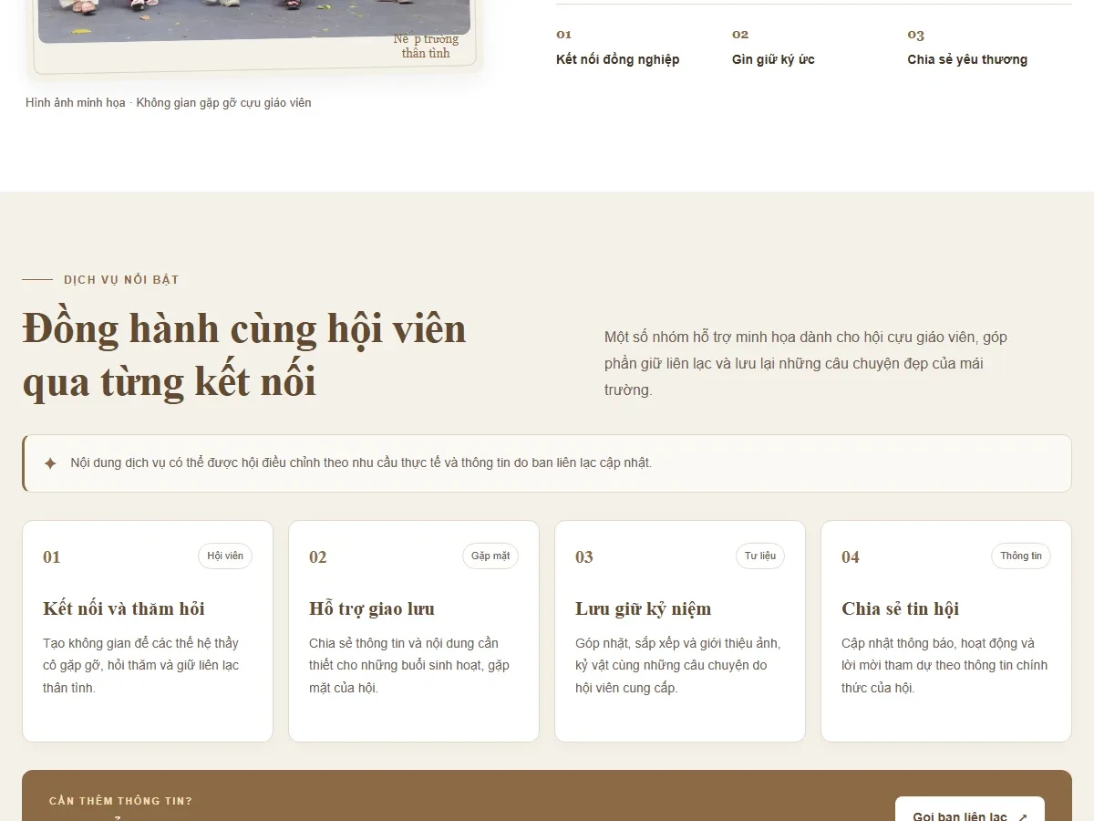 Mẫu website Hội cựu giáo viên - Nếp Trường Thân Tình