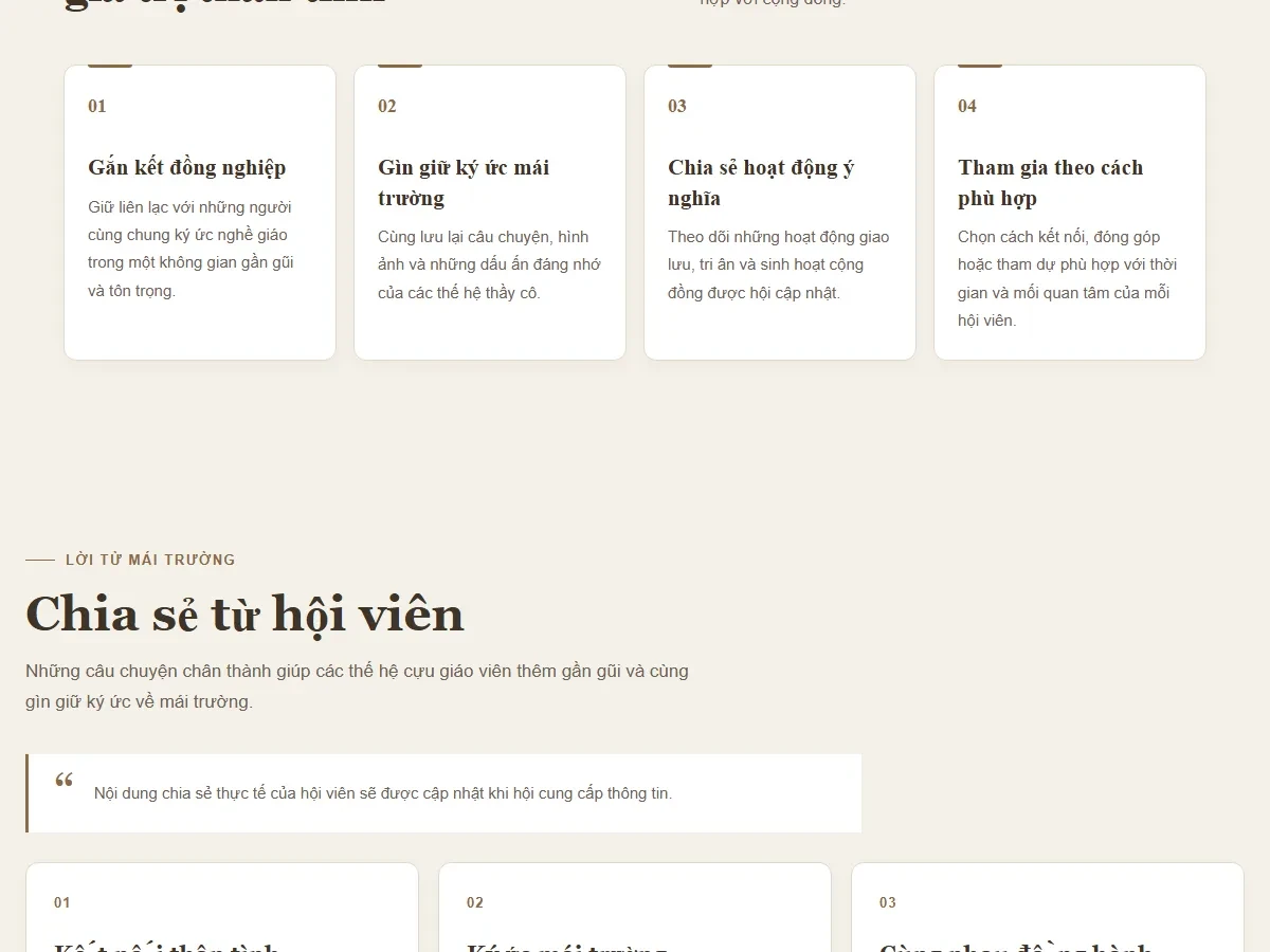 Mẫu website Hội cựu giáo viên - Nếp Trường Thân Tình