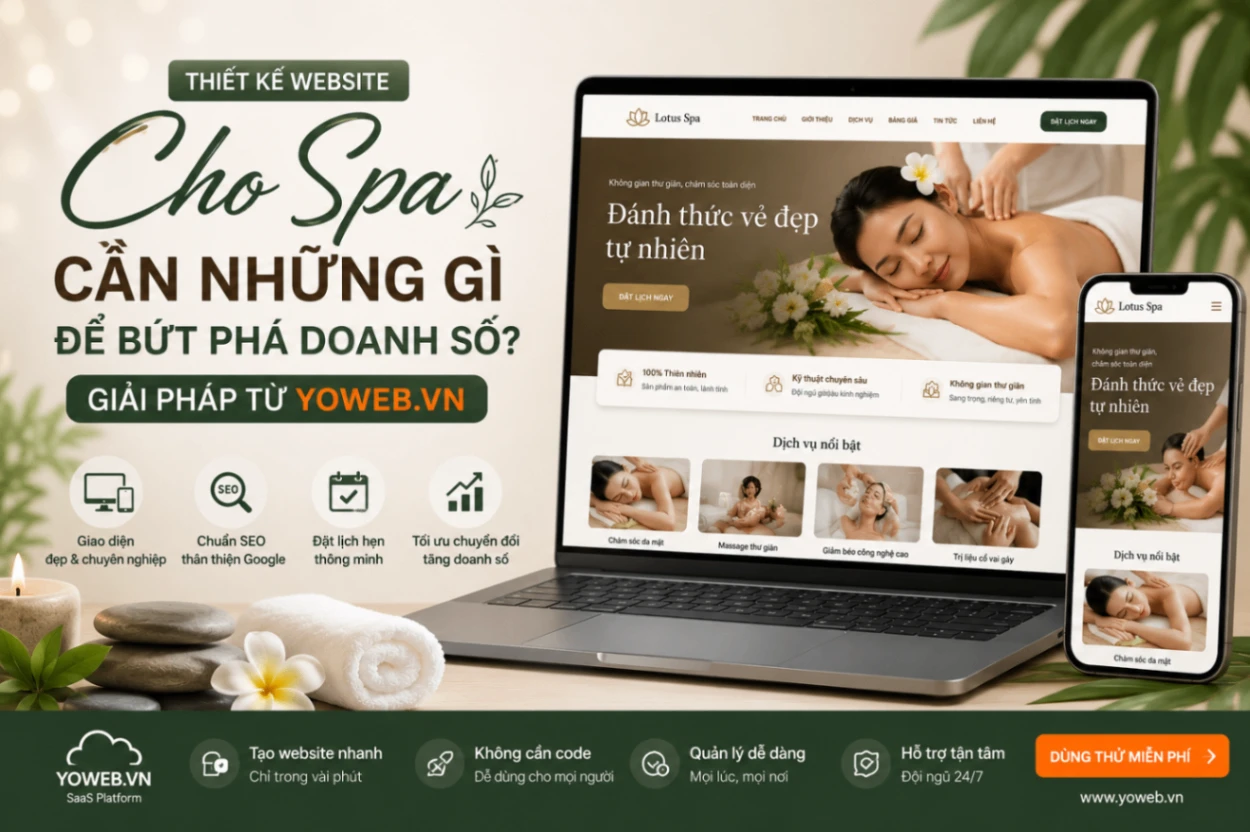 Thiết Kế Website Cho Spa Cần Những Gì để Bứt Phá Doanh Số? Giải Pháp Từ Yoweb.vn