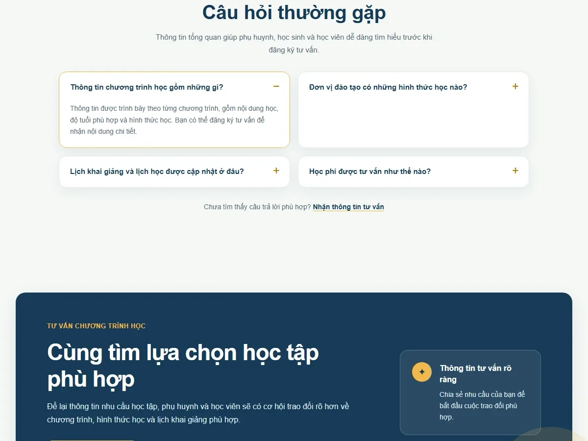 Mẫu website Giáo Dục & Đào Tạo - Lớp Học Khơi Mở