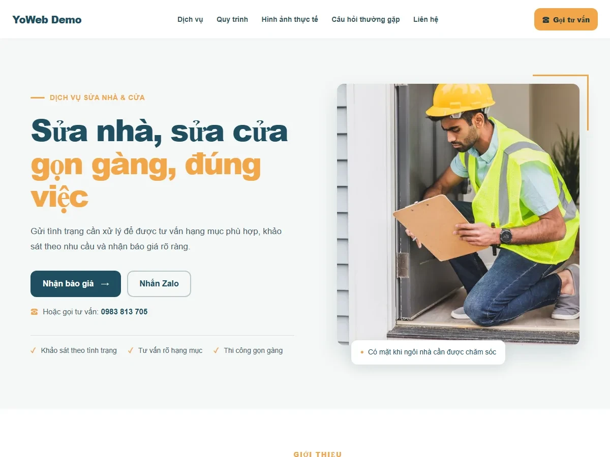 Mẫu thiết kế website Dịch Vụ & Đời Sống - Nhà Gọn, Việc Nhanh