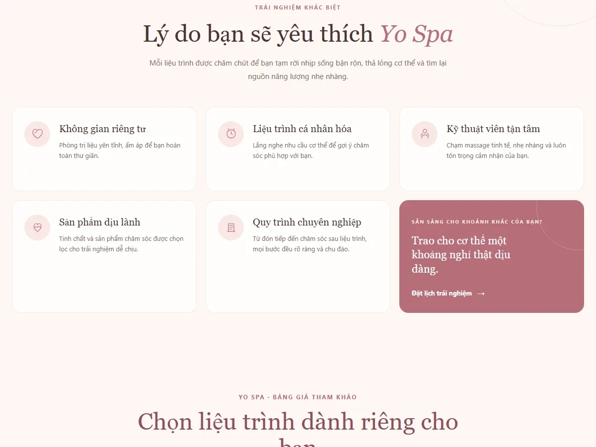 Khu vực giao diện mang phong cách Rose Gold Retreat