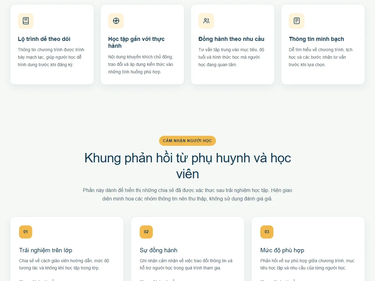 Mẫu website Giáo Dục & Đào Tạo - Lớp Học Khơi Mở